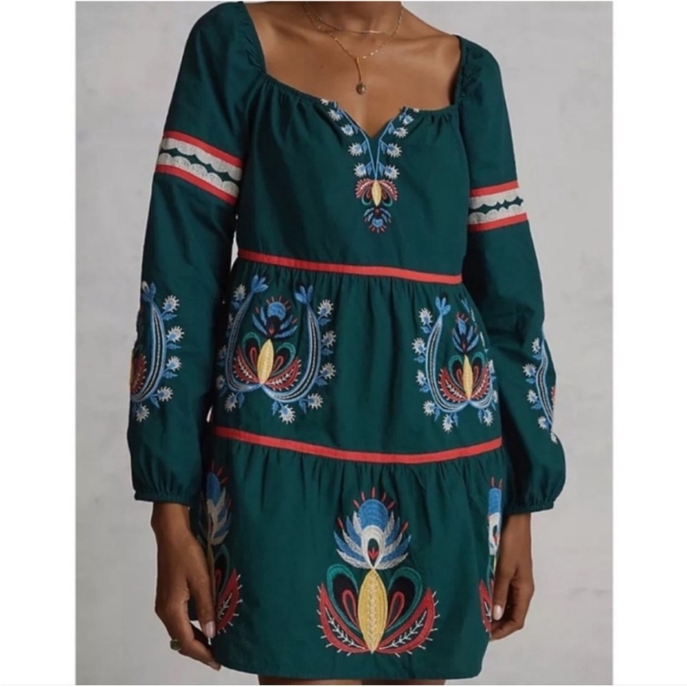 Anthropologie Let me Be embroidered tunic dress - size L - Picture 3 of 4